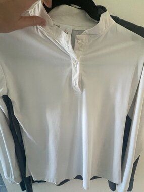 Kismet White Long-Sleeve Equestrian Shirt Size S